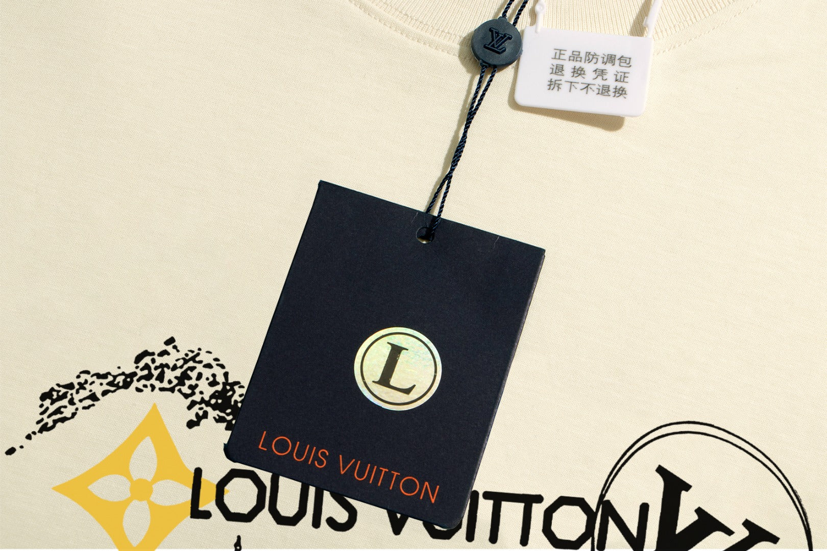 Louis Vuitton 2025 Premium Crew Neck T-Shirt – S-2XL, Unisex, Embroidered Sleeve Detail