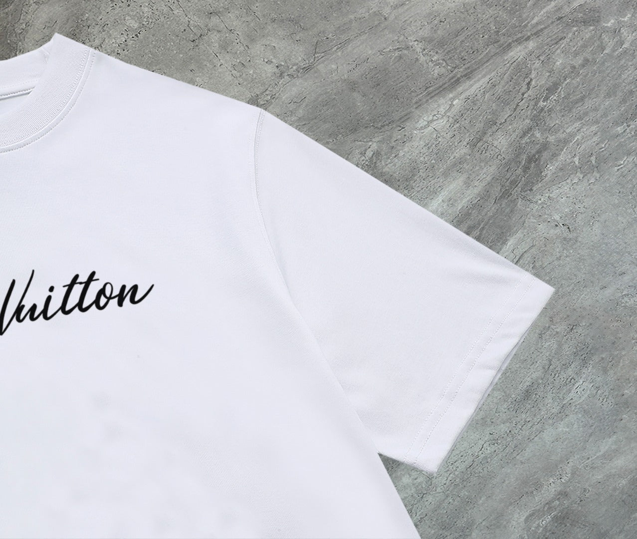 Louis Vuitton 2025 Premium Crew Neck T-Shirt – S-2XL, Unisex, Embroidered Sleeve Detail