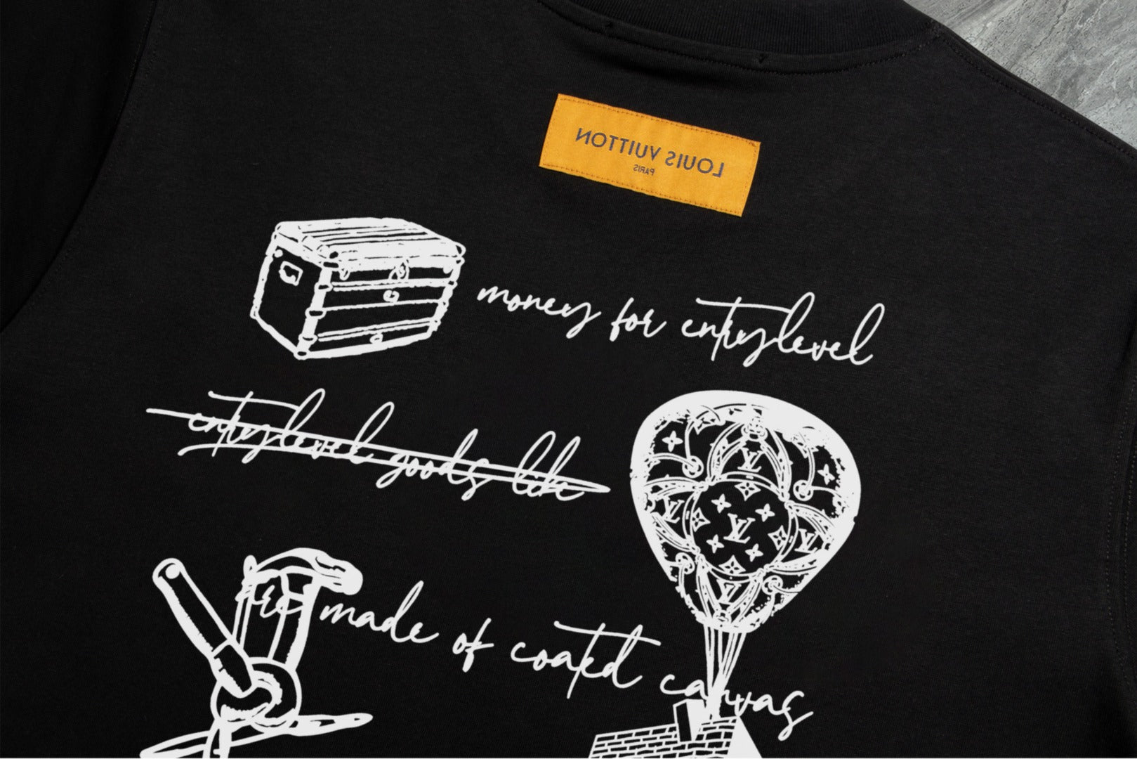 Louis Vuitton 2025 Premium Crew Neck T-Shirt – S-2XL, Unisex, Embroidered Sleeve Detail