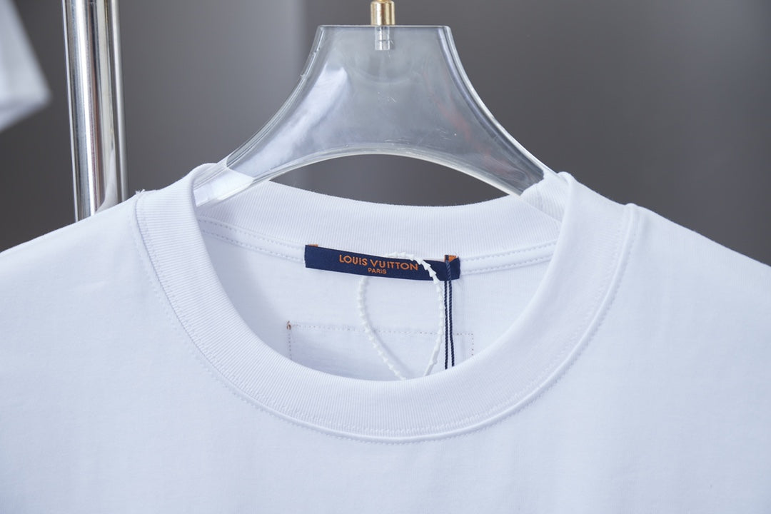 Louis Vuitton 25SS Early Spring Embroidered Patch Logo T-Shirt (Black/White, S–XL)