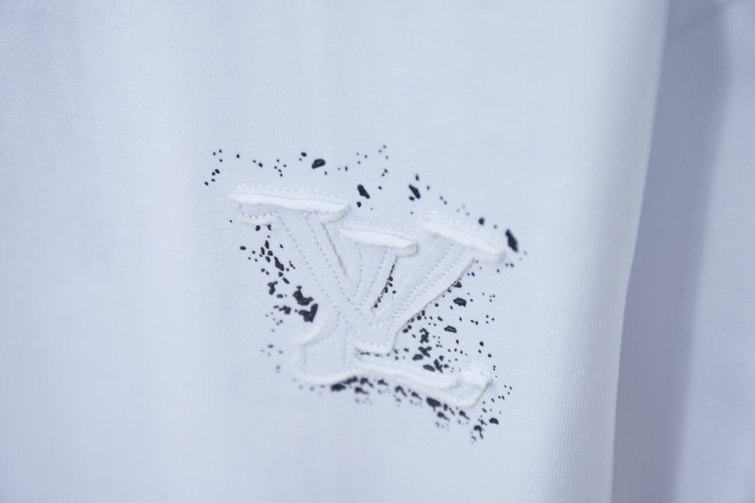 Louis Vuitton 25SS Early Spring Embroidered Patch Logo T-Shirt (Black/White, S–XL)