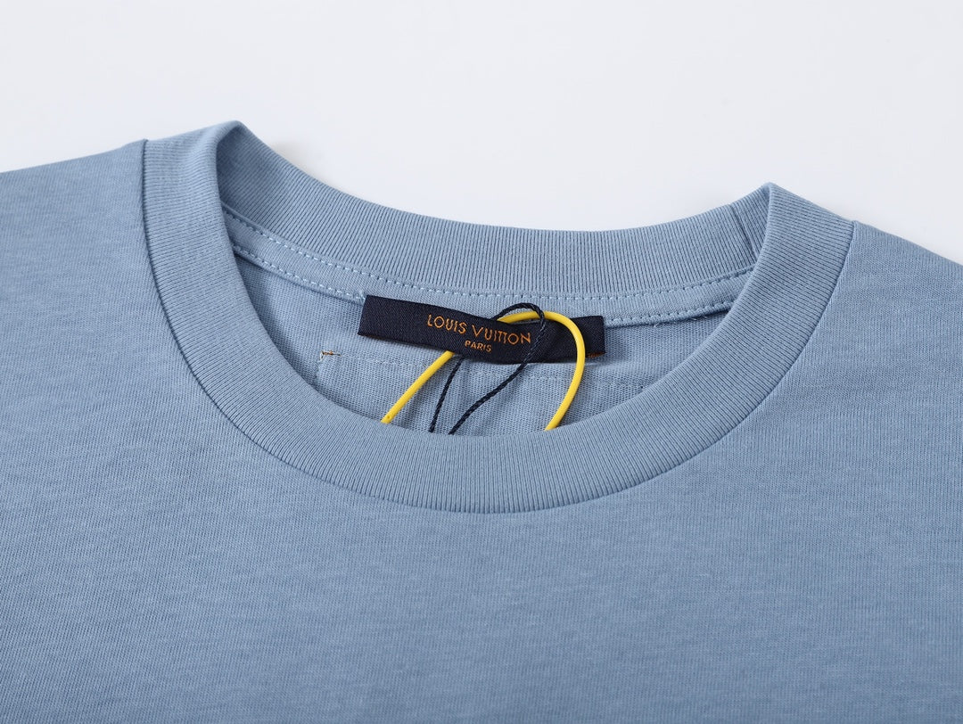 Louis Vuitton 2023 Embossed Logo T-Shirt – Unisex 3D Raised Letter Tee, Premium Cotton (XS–L)