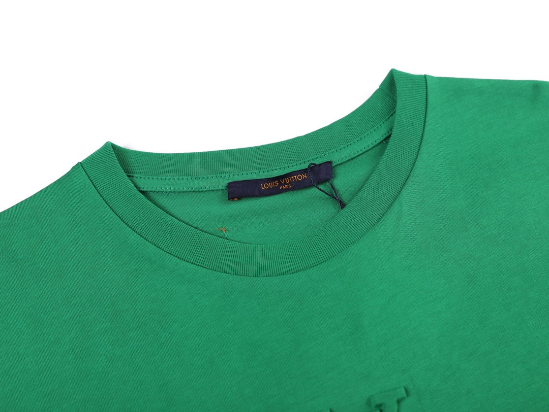 Louis Vuitton 2021 Embossed Logo T-Shirt – Unisex 3D Raised Letter Tee, Premium Cotton (XS–L)