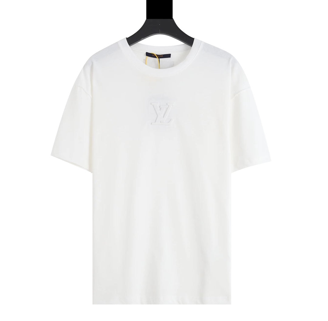 Louis Vuitton 2022 Embossed Logo T-Shirt – Unisex 3D Raised Letter Tee, Premium Cotton (XS–L)