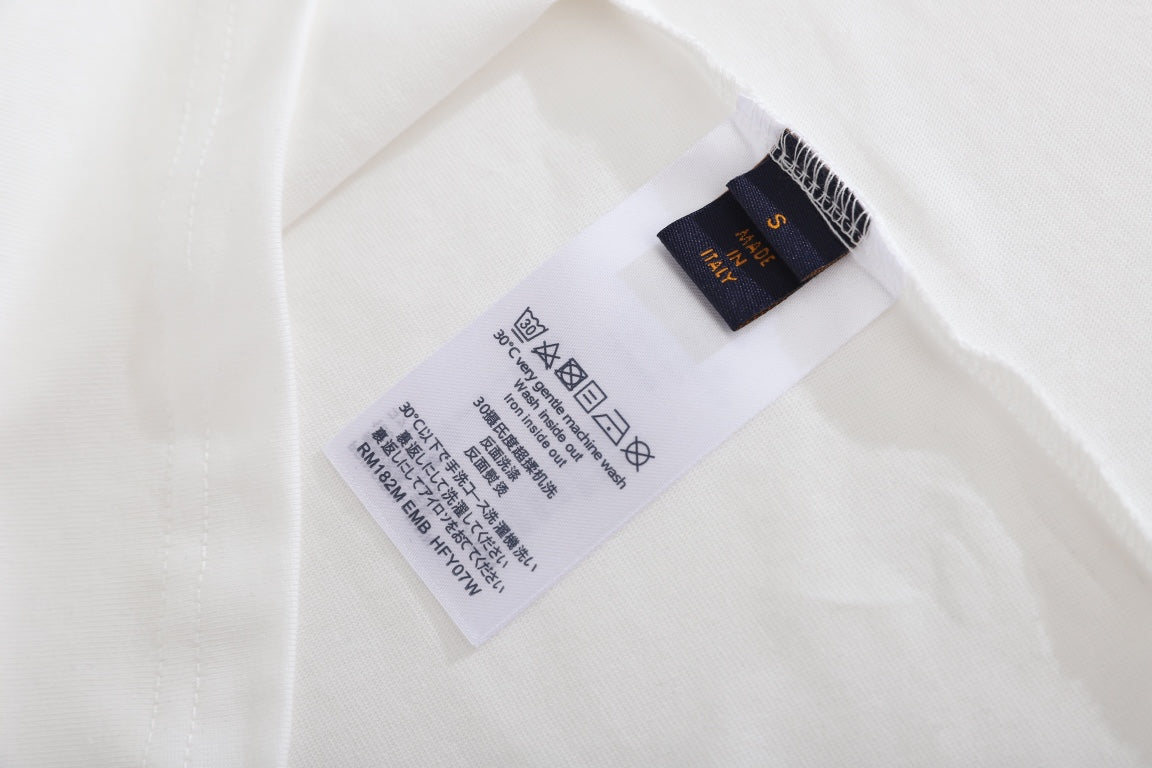 Louis Vuitton 2022 Embossed Logo T-Shirt – Unisex 3D Raised Letter Tee, Premium Cotton (XS–L)