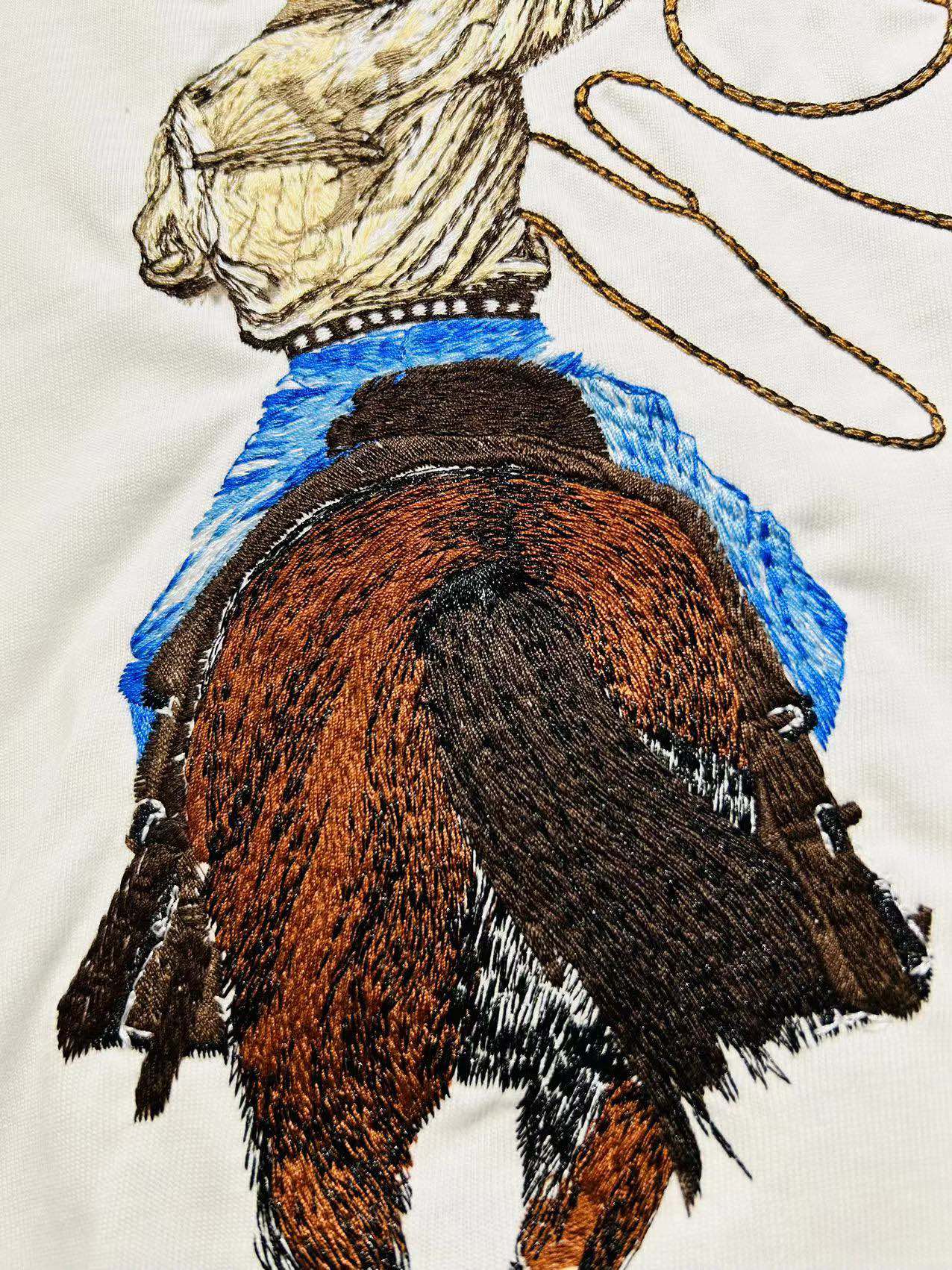 Louis Vuitton Western Cowboy Embroidered T-Shirt – Premium Cotton, Unisex (XS–L)