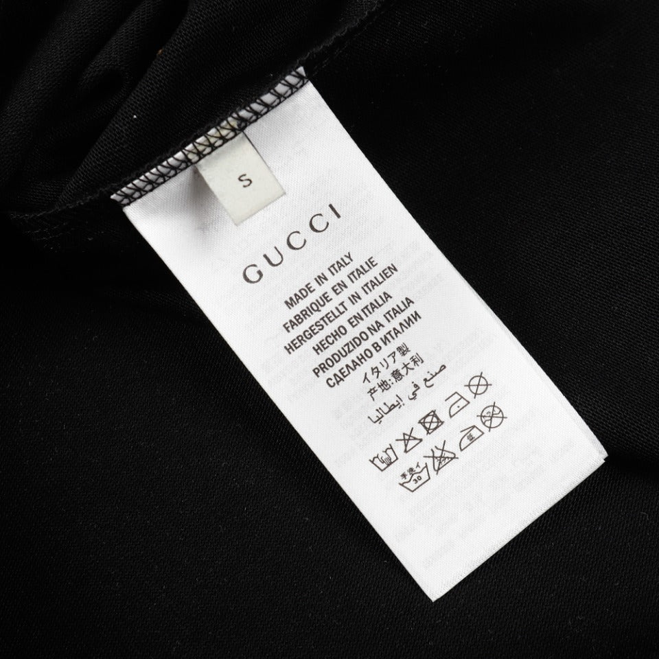 GUCCI Unisex Lightning Bolt Contrast Print T-Shirt – 2024 Luxury Collection, Beige/Black, Sizes XS–L