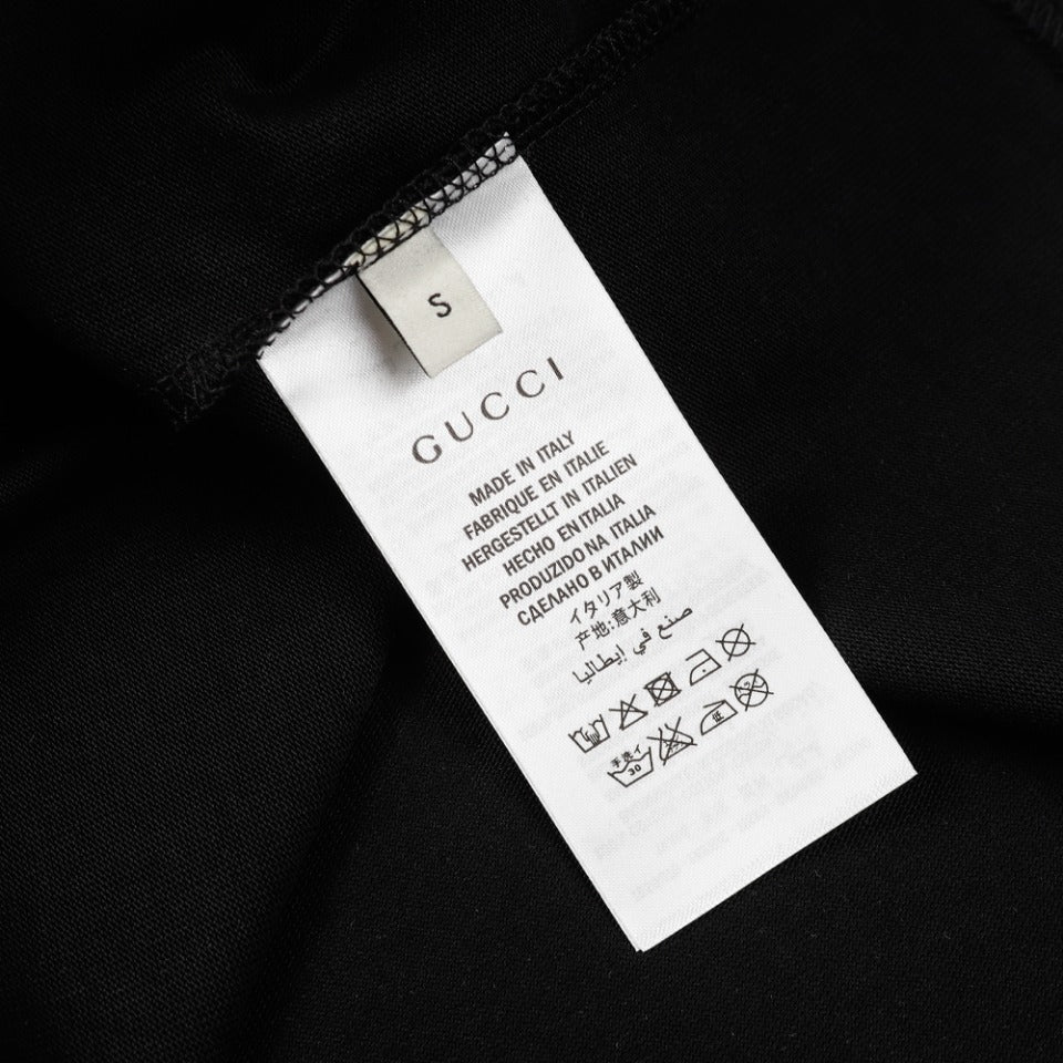 GUCCI Unisex Oversized Logo Print T-Shirt – 2023 Spring/Summer Luxury Collection, Black/Beige, Sizes XS–L