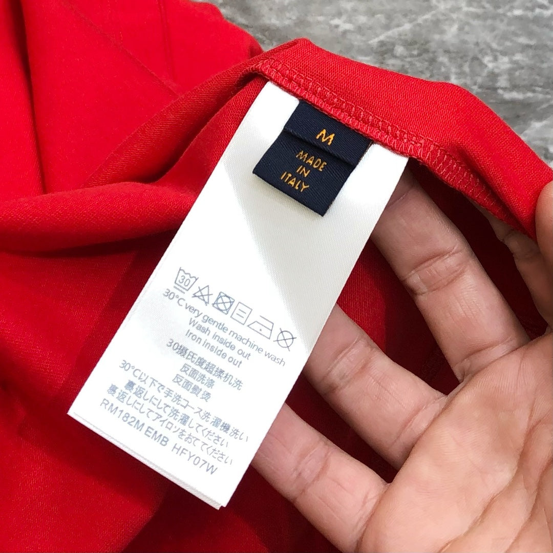 Louis Vuitton 2024 Early Spring Men’s Crewneck T-Shirt – Premium Cotton, Front & Back Logo Print, Oversized OS Fit (S–3XL)
