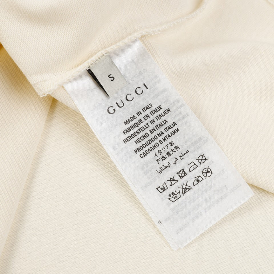 GUCCI Unisex Embroidered Logo T-Shirt – 2024 Spring/Summer Luxury Collection, Black/Beige, Sizes XS–L