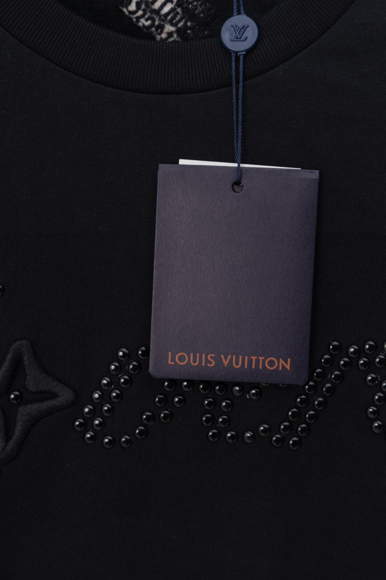 Louis Vuitton 2024SS Phi-Dieu Rhinestone & Stud Embroidery T-Shirt – Premium Cotton – XS, S, M, L