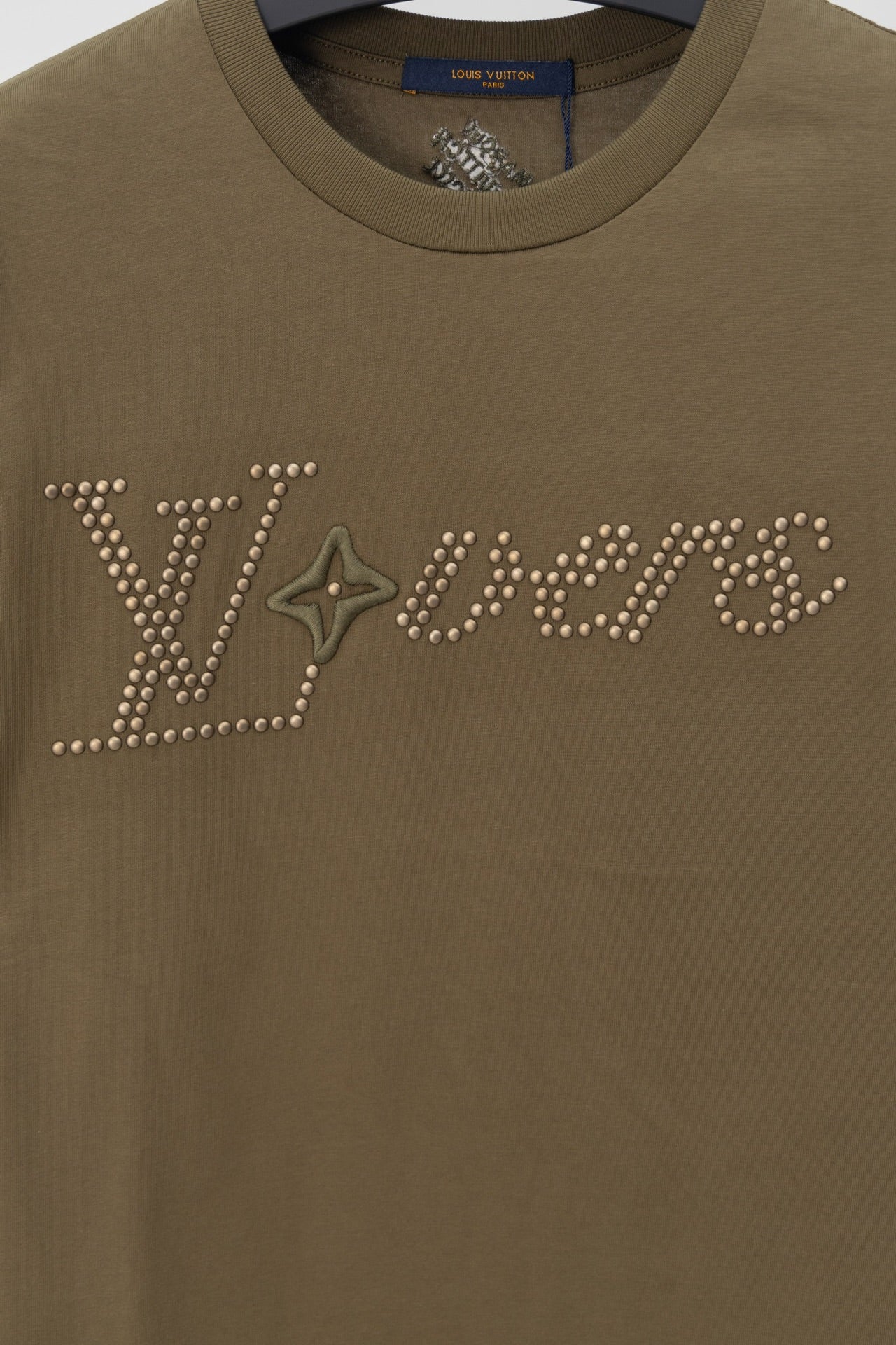 Louis Vuitton 2024SS Phi-Dieu Rhinestone & Stud Embroidery T-Shirt – Premium Cotton – XS, S, M, L