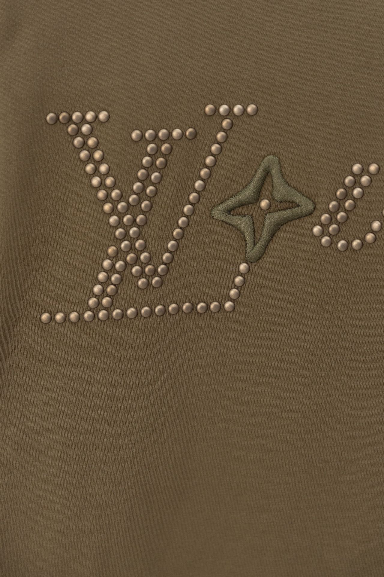 Louis Vuitton 2024SS Phi-Dieu Rhinestone & Stud Embroidery T-Shirt – Premium Cotton – XS, S, M, L