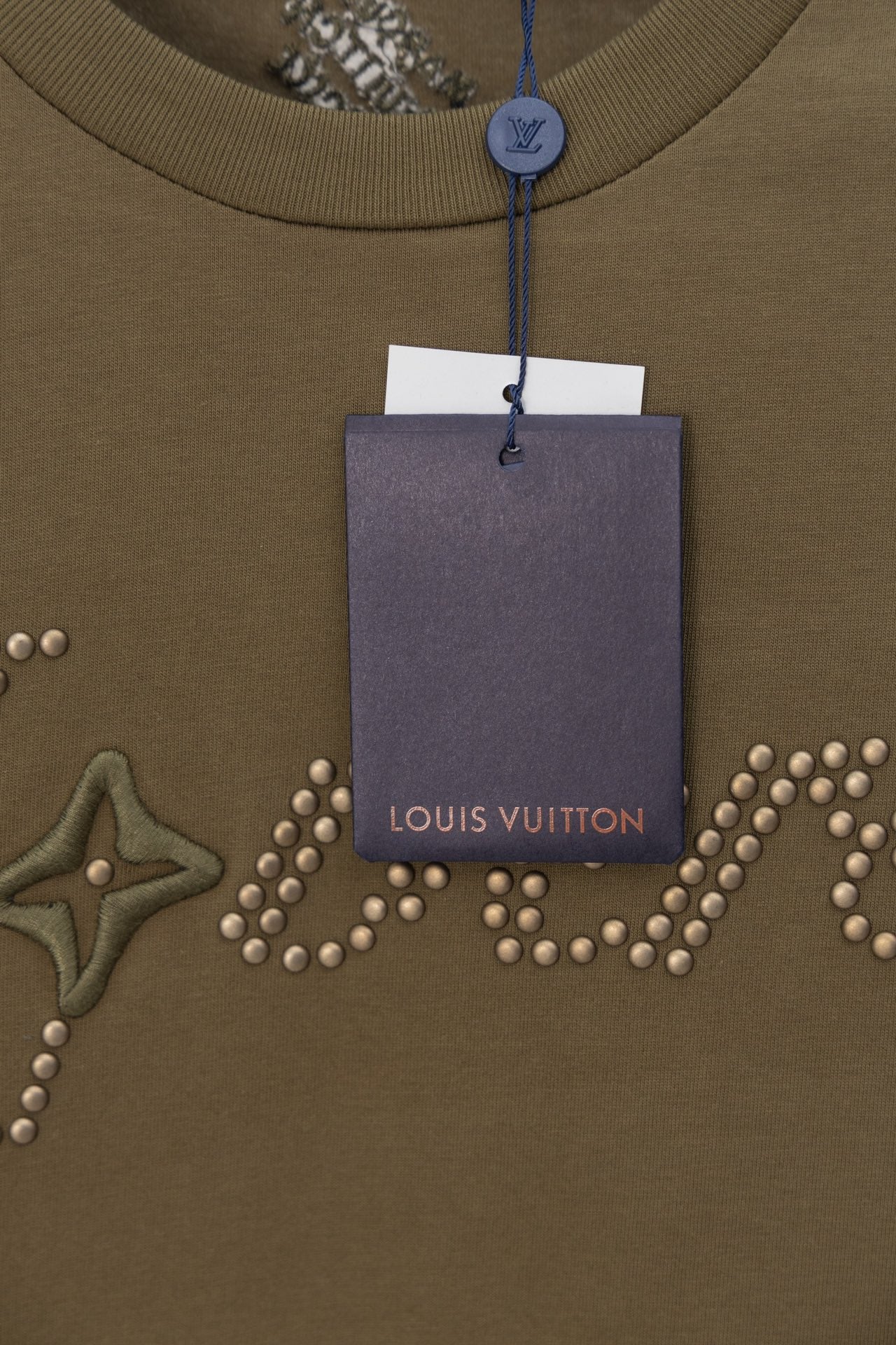 Louis Vuitton 2024SS Phi-Dieu Rhinestone & Stud Embroidery T-Shirt – Premium Cotton – XS, S, M, L
