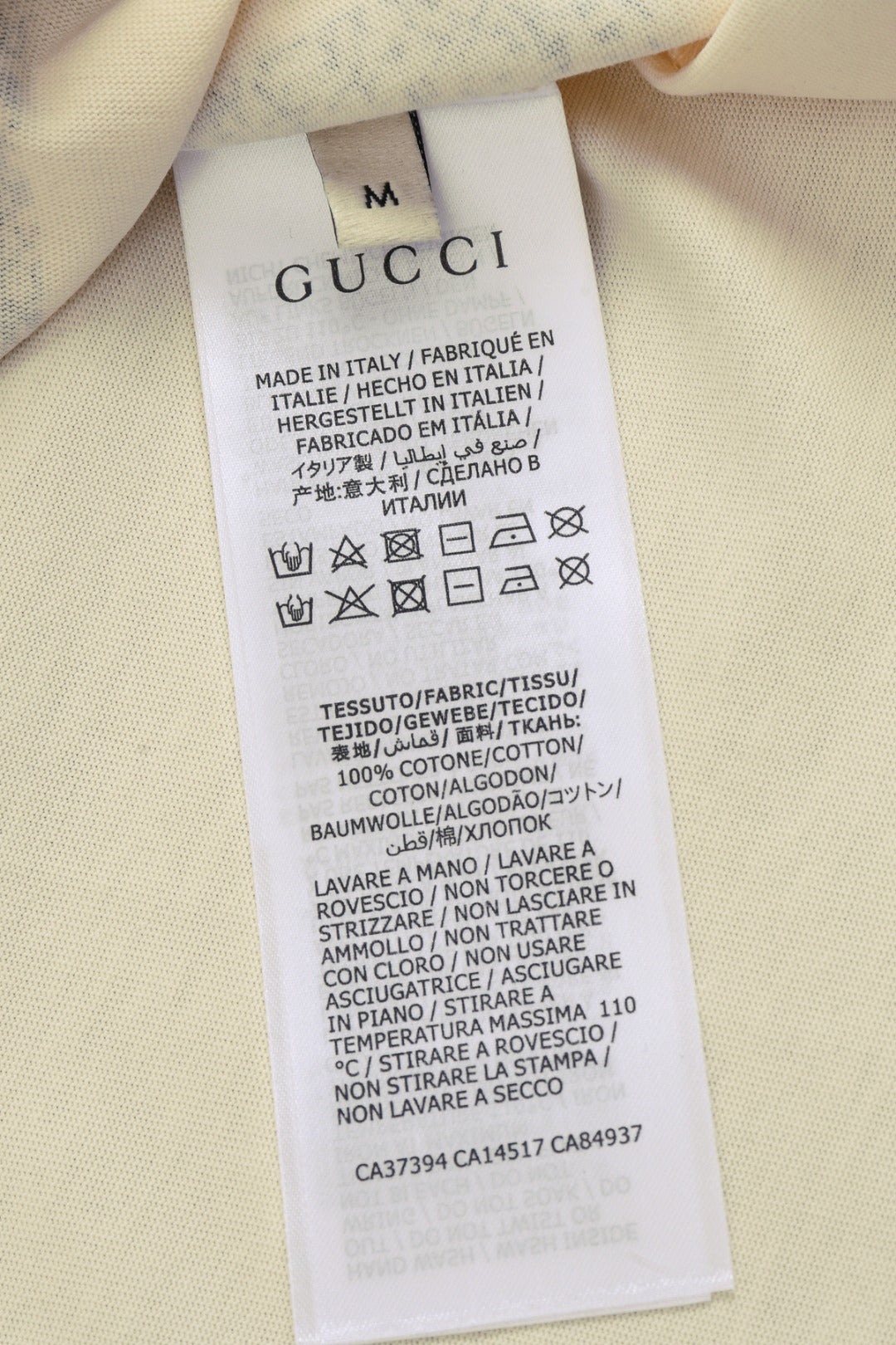 GUCCI 25SS Unisex Hollow Spray-Ink Double G Logo Crewneck T-Shirt – Apricot/Black, Sizes XS–L