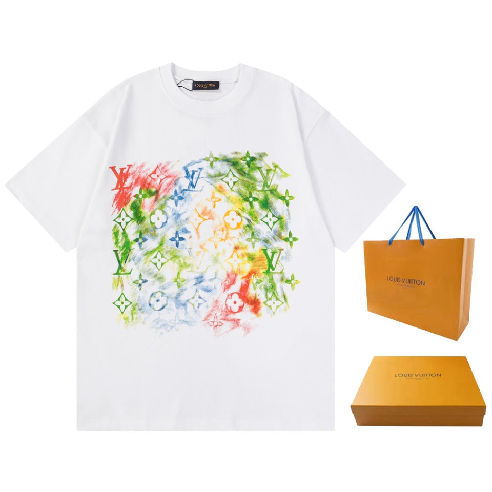 Louis Vuitton 23SS Graffiti Print T-Shirt – 350G Premium Cotton – XS, S, M, L