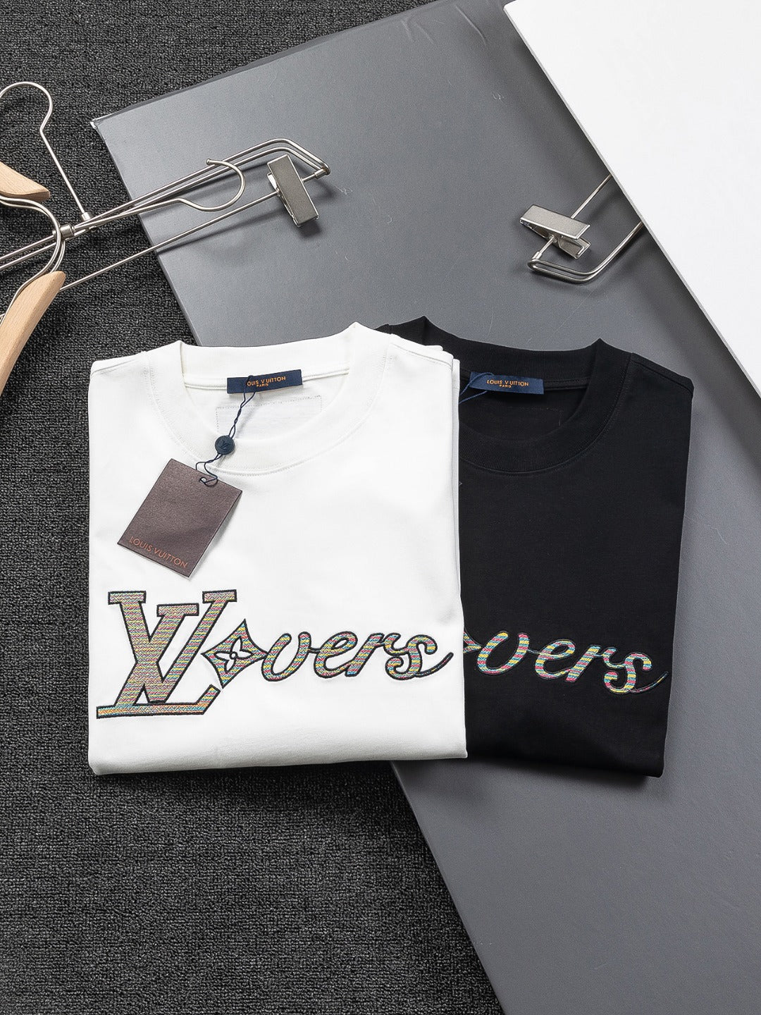 Louis Vuitton 25SS Rainbow Letter Embroidered Logo T-Shirt – XS, S, M, L – Unisex Premium Cotton Tee