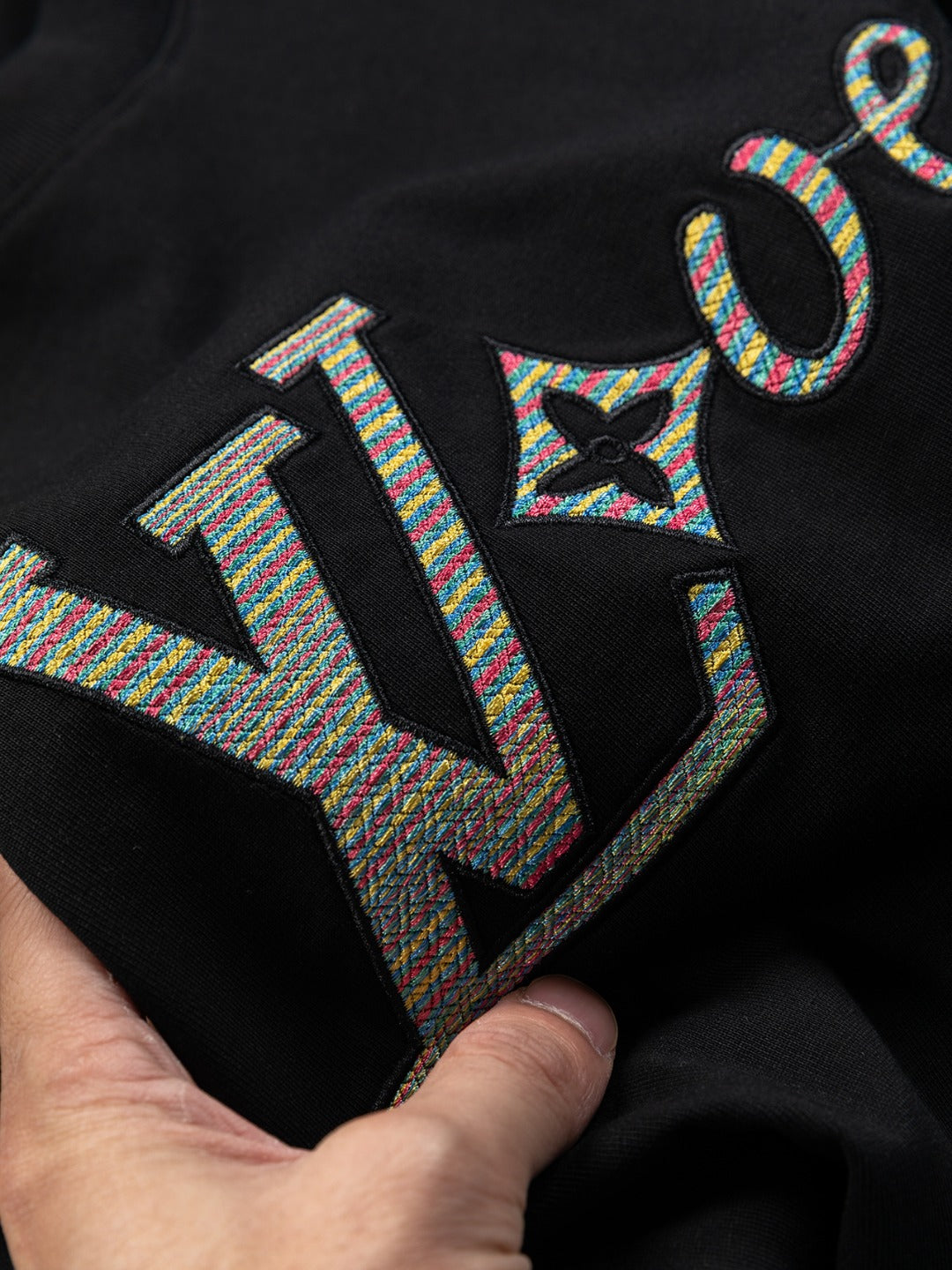 Louis Vuitton 25SS Rainbow Letter Embroidered Logo T-Shirt – XS, S, M, L – Unisex Premium Cotton Tee