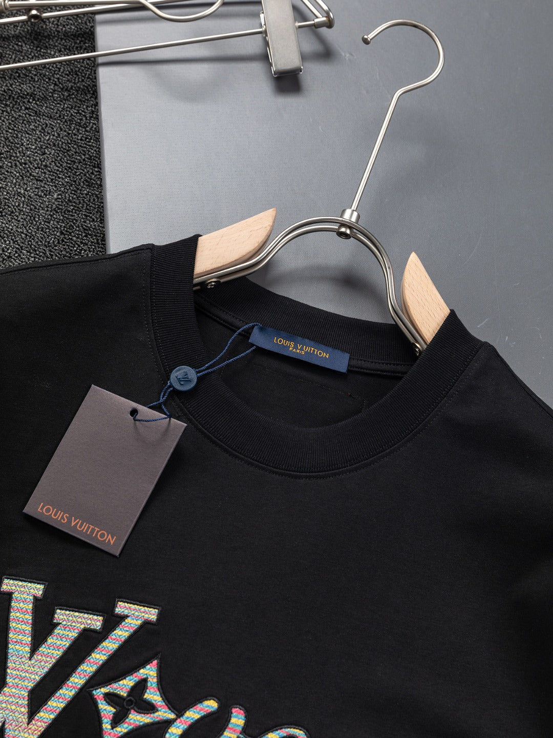 Louis Vuitton 25SS Rainbow Letter Embroidered Logo T-Shirt – XS, S, M, L – Unisex Premium Cotton Tee