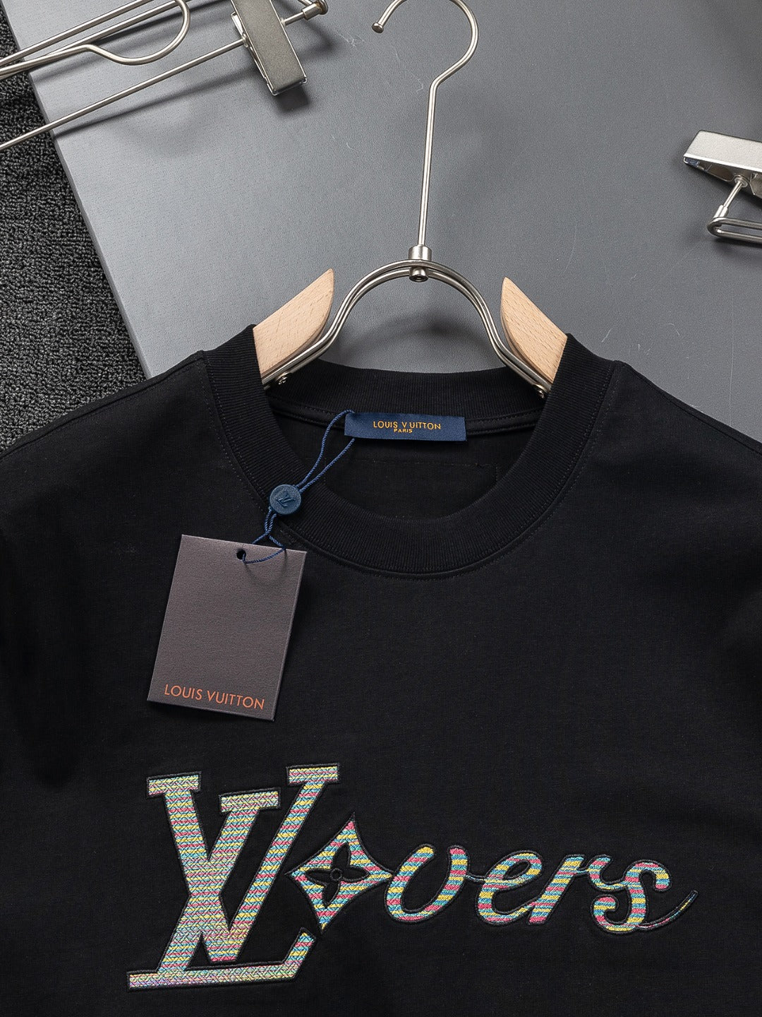 Louis Vuitton 25SS Rainbow Letter Embroidered Logo T-Shirt – XS, S, M, L – Unisex Premium Cotton Tee
