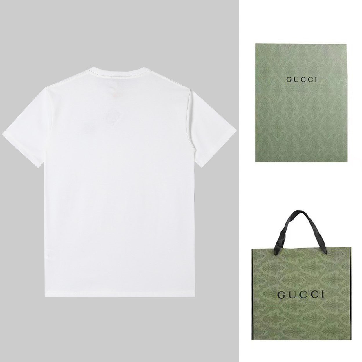 GUCCI 2024 3D Embroidered Pocket Logo Luxury Heavyweight Cotton Unisex T-Shirt – Black/White, Sizes S–XL (Style C303)