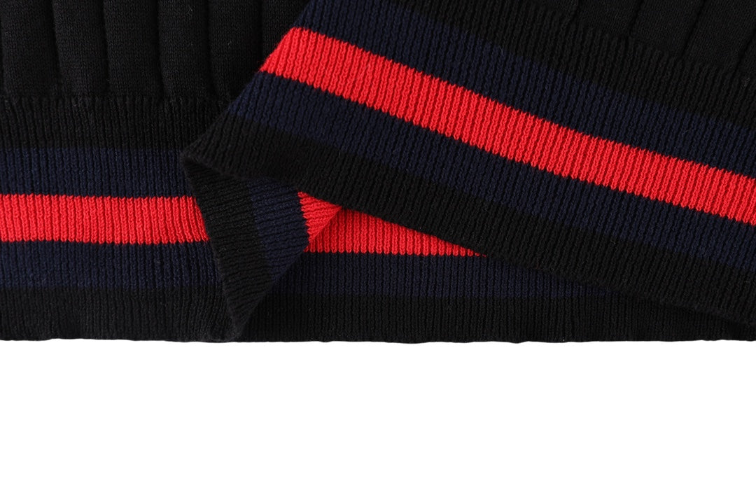 GUCCI GG Jacquard Knit Polo Sweater – Black, Sizes XS–L (Style P388)