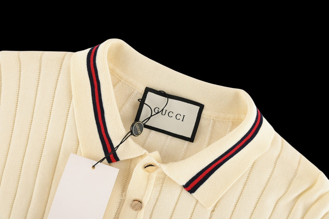 GUCCI GG Jacquard Knit Polo Sweater – Unisex Luxury Icon in Beige, XS–L