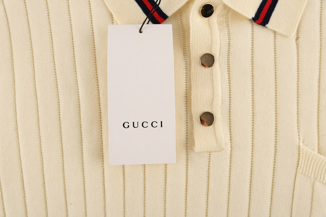 GUCCI GG Jacquard Knit Polo Sweater – Unisex Luxury Icon in Beige, XS–L