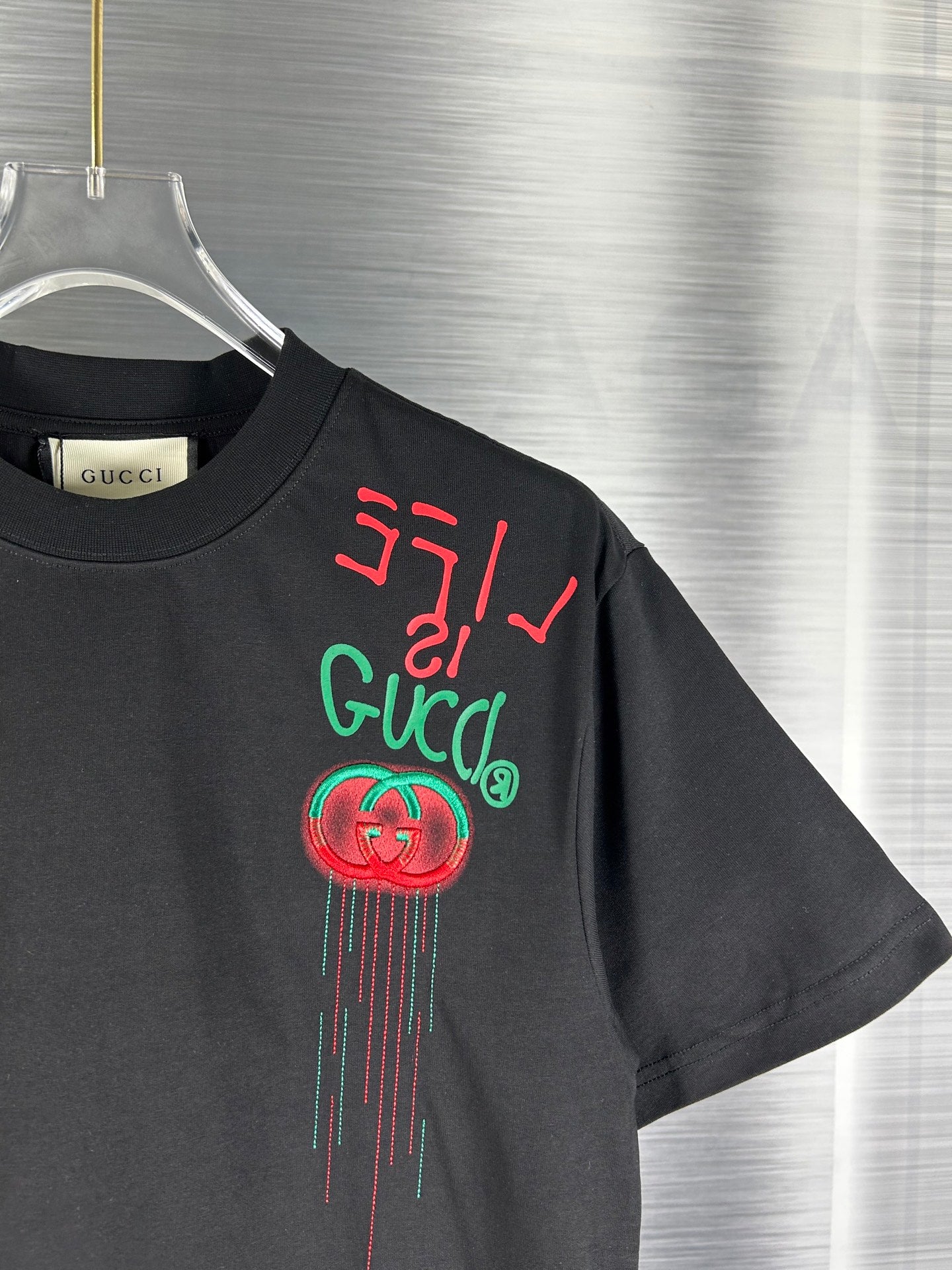 GUCCI Embroidered Graphic Cotton T-Shirt – Unisex Oversized Fit, White, S–XL