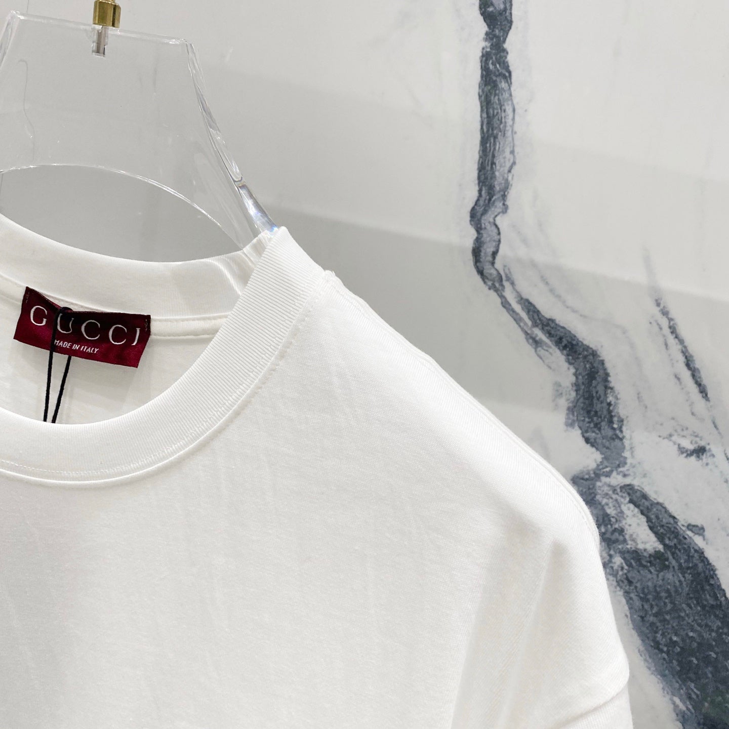 GUCCI Embroidered Logo Cotton T-Shirt – Unisex Classic Crewneck in Black/White, S–XL