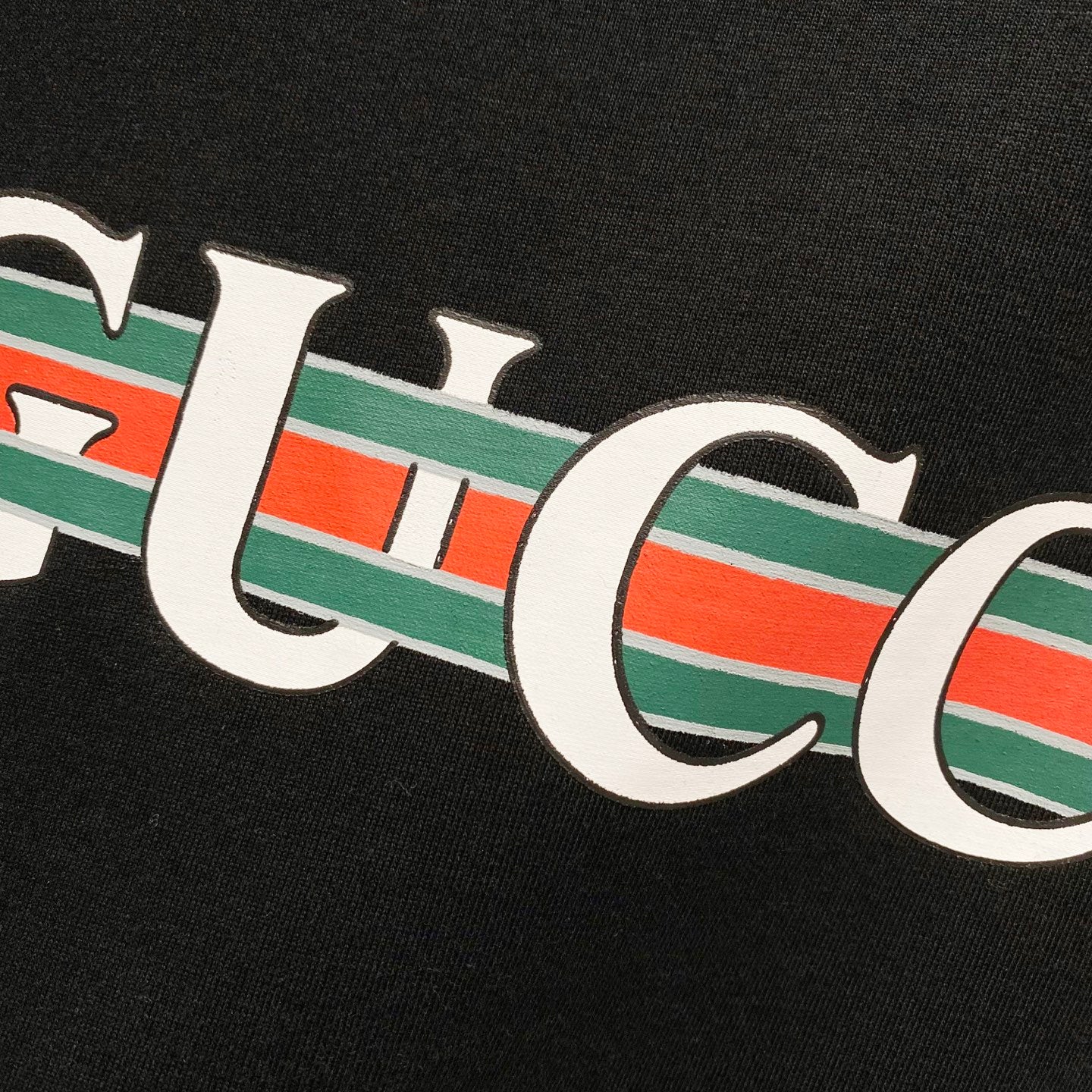 GUCCI Web Stripe Logo Print Crewneck T-Shirt – Unisex Premium Cotton in Black/White, S–XL