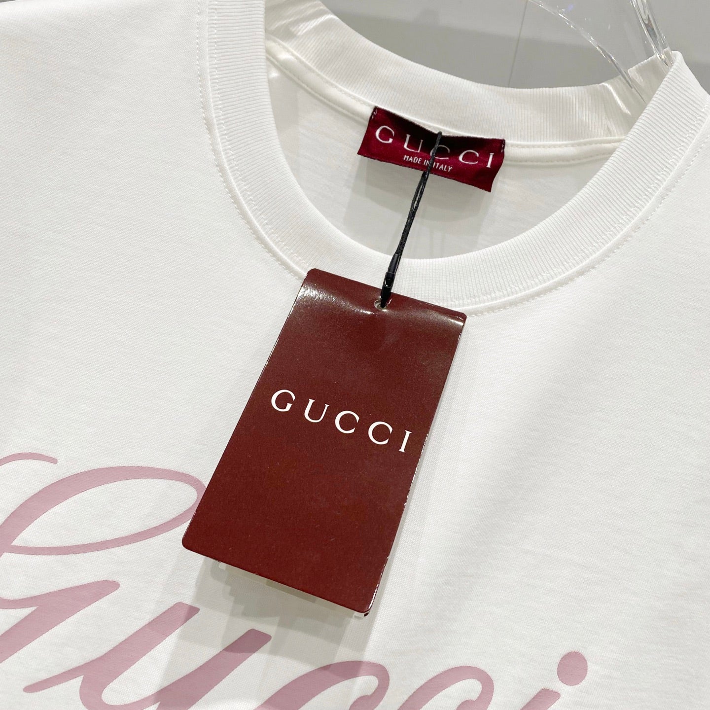 GUCCI Musical Note Signature Logo Print Crewneck T-Shirt – Unisex Premium Cotton in Black/White, S–XL