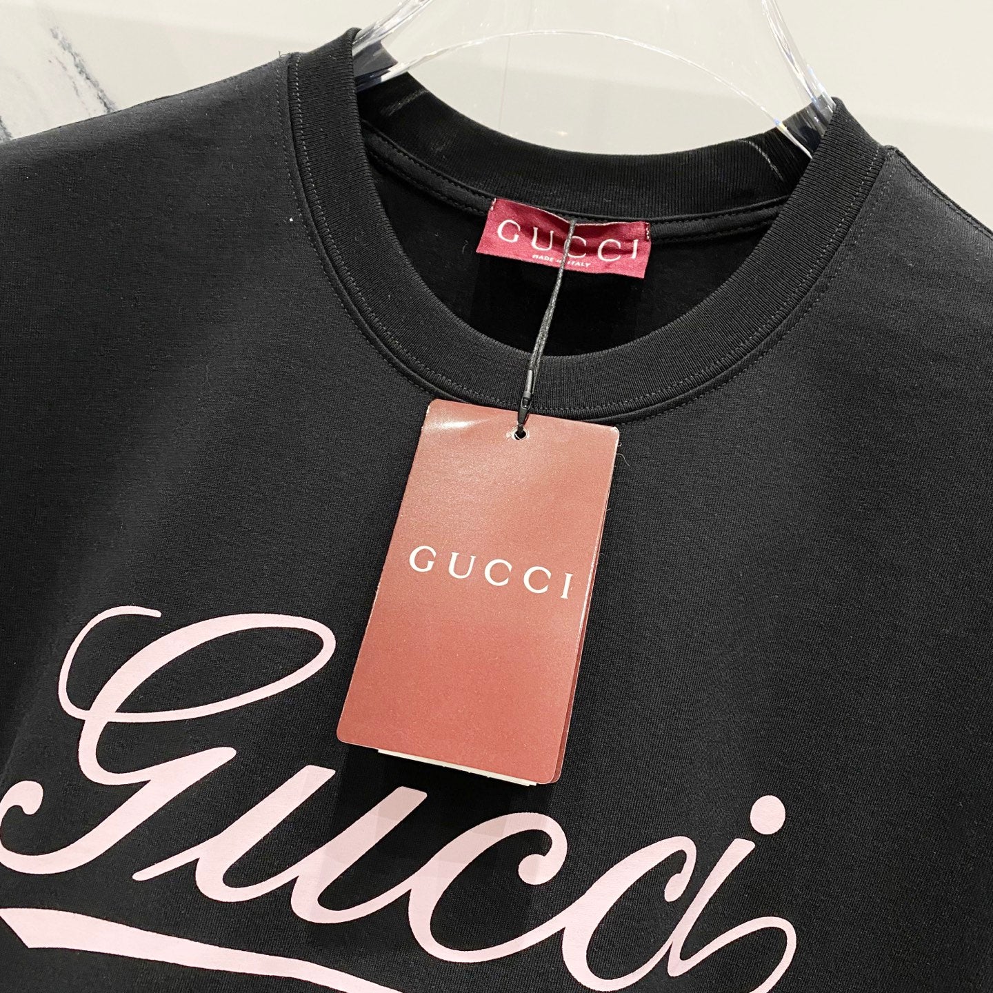 GUCCI Musical Note Signature Logo Print Crewneck T-Shirt – Unisex Premium Cotton in Black/White, S–XL