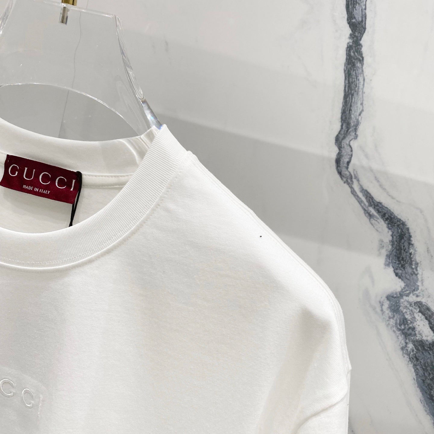 GUCCI Mini Logo Embroidered Crewneck T-Shirt – Unisex Premium Cotton in Black/White, S–XL