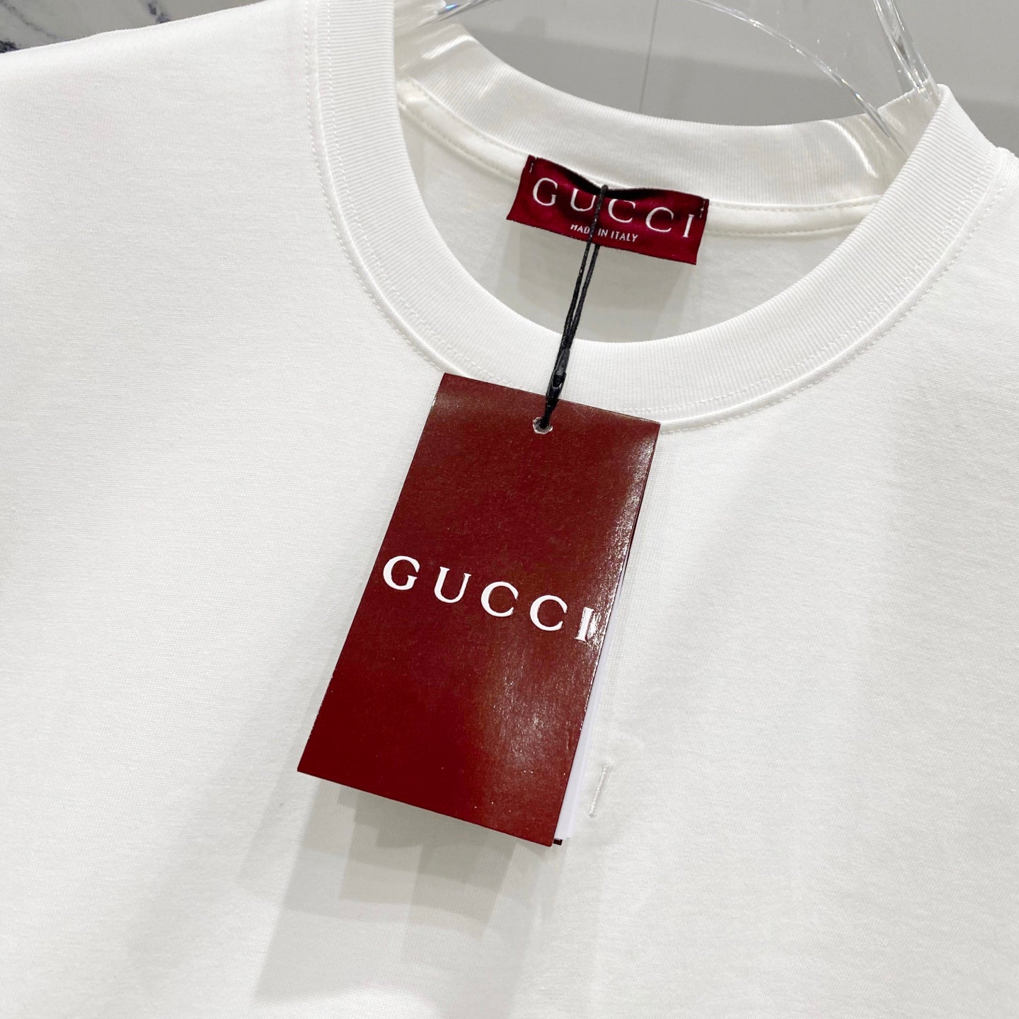 GUCCI Mini Logo Embroidered Crewneck T-Shirt – Unisex Premium Cotton in Black/White, S–XL