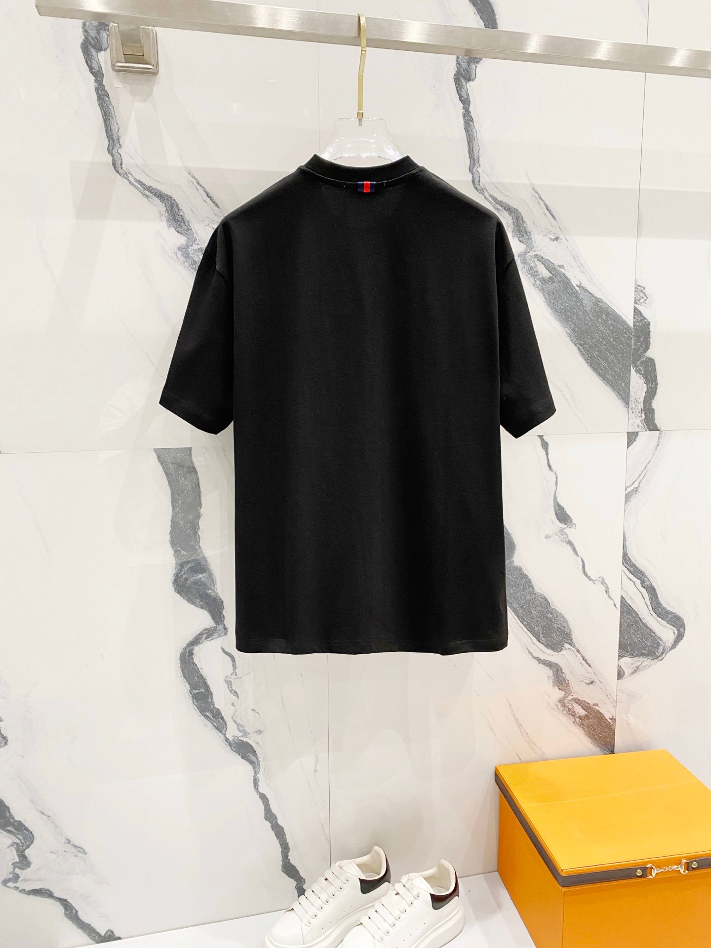 GUCCI Mini Logo Embroidered Crewneck T-Shirt – Unisex 320g Premium Cotton in Black/White, S–XL