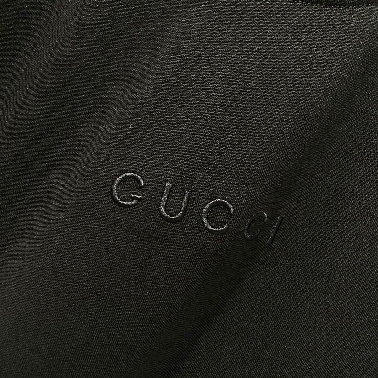 GUCCI Mini Logo Embroidered Crewneck T-Shirt – Unisex 320g Premium Cotton in Black/White, S–XL