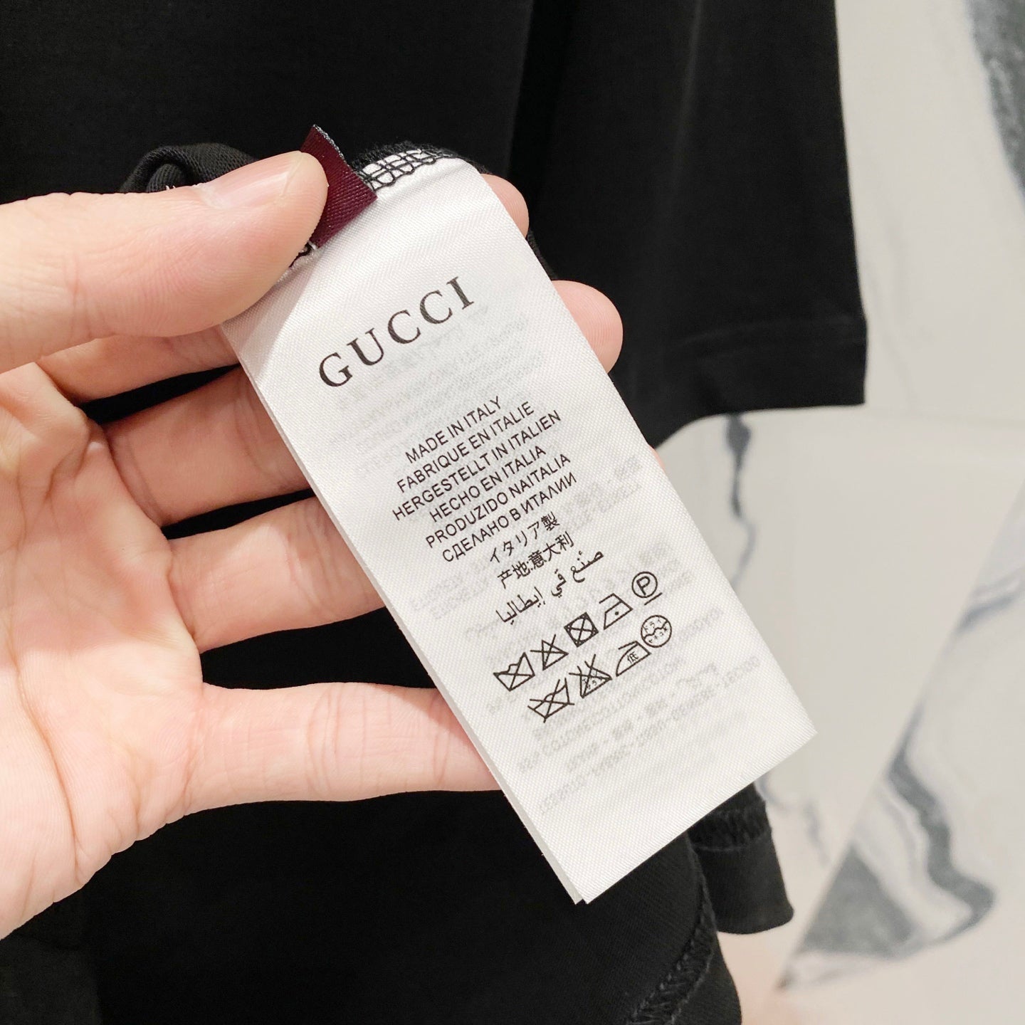 GUCCI Mini Logo Embroidered Crewneck T-Shirt – Unisex 320g Premium Cotton in Black/White, S–XL