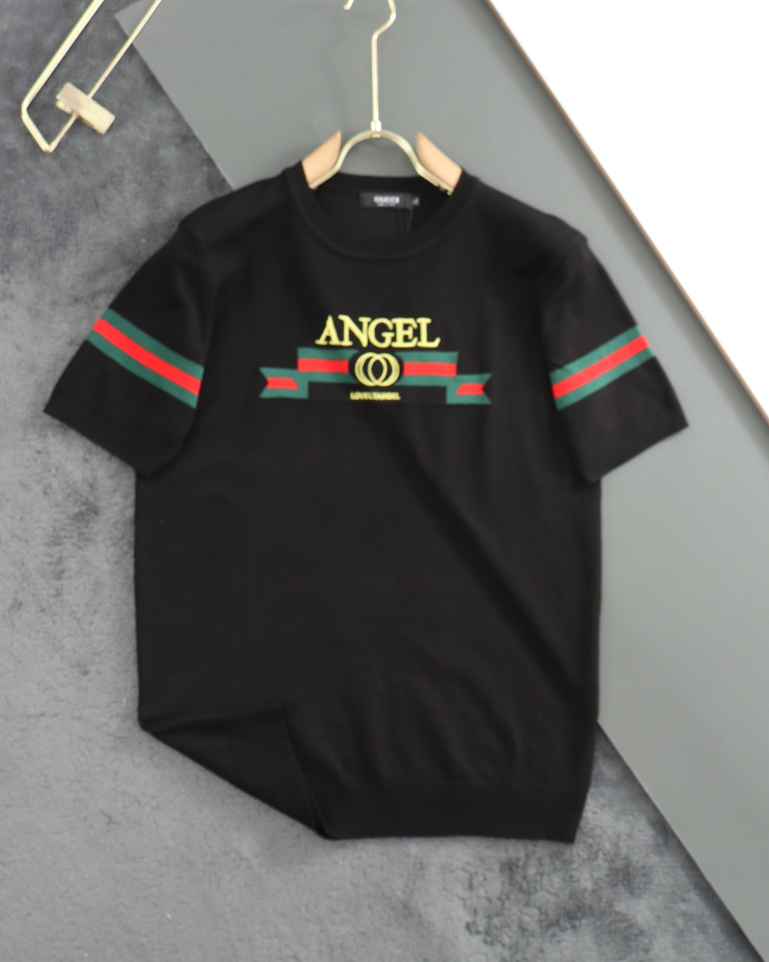 GUCCI Early Autumn Polo Collar Knit T-Shirt – Men’s Premium Wool & Tencel Blend, M–5XL