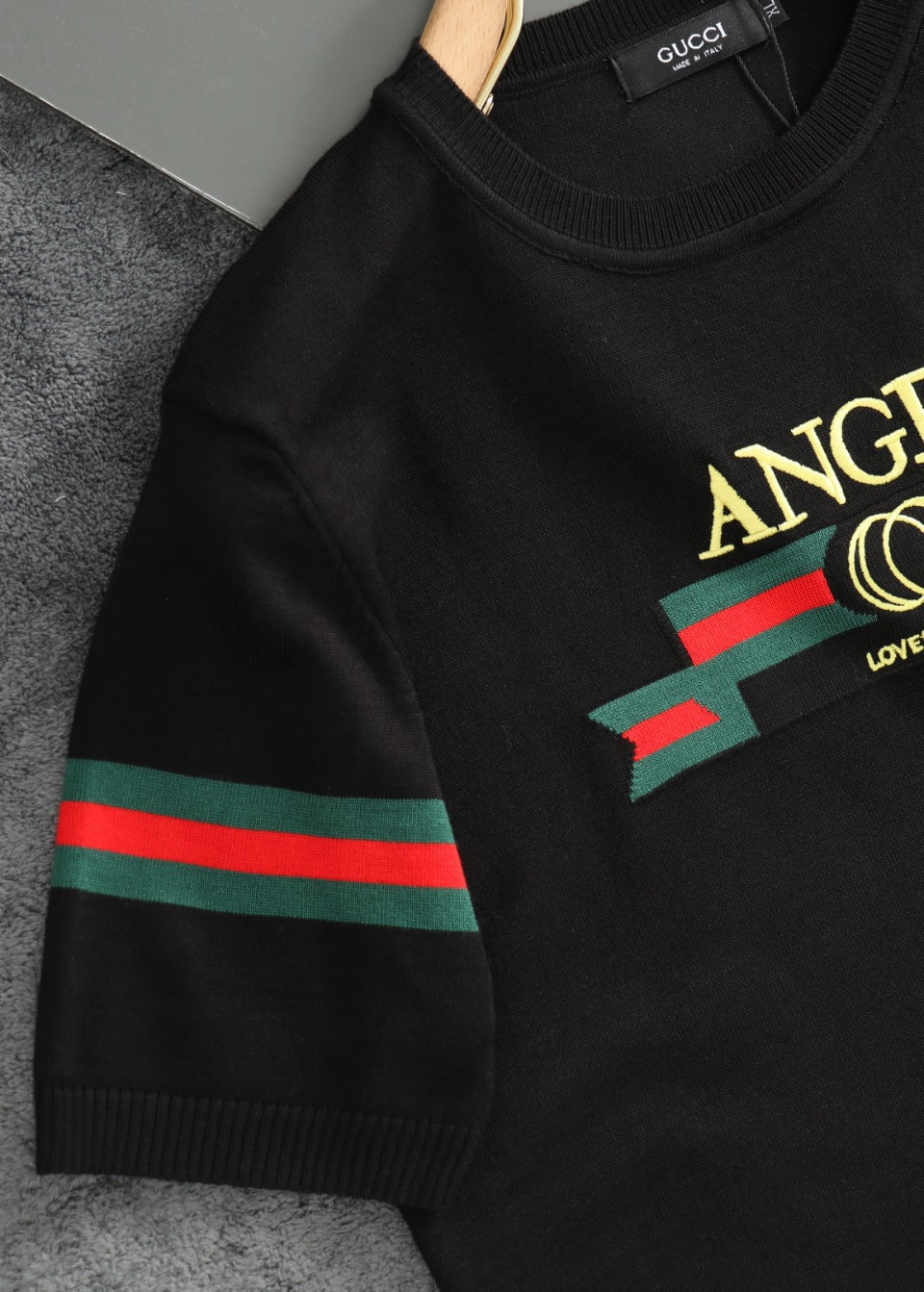 GUCCI Early Autumn Polo Collar Knit T-Shirt – Men’s Premium Wool & Tencel Blend, M–5XL