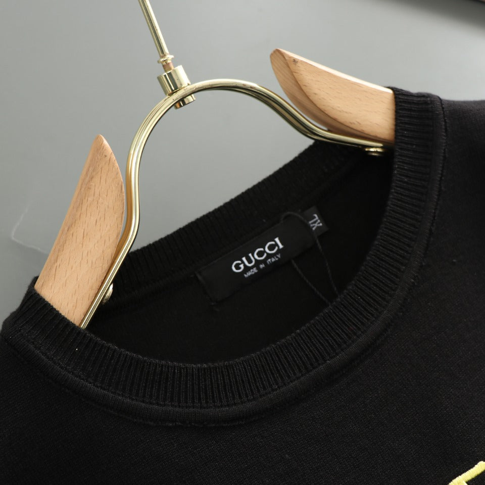 GUCCI Early Autumn Polo Collar Knit T-Shirt – Men’s Premium Wool & Tencel Blend, M–5XL