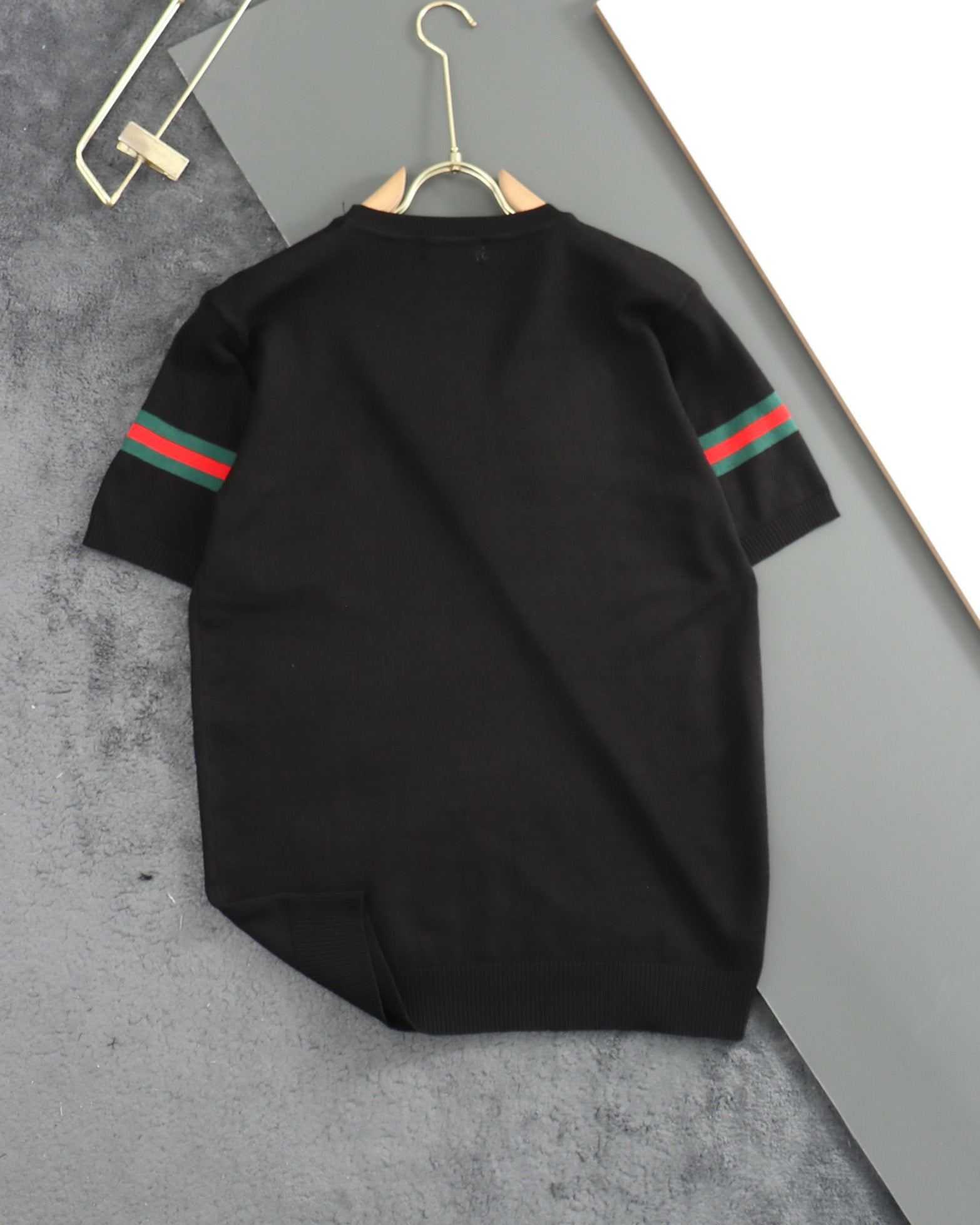 GUCCI Early Autumn Polo Collar Knit T-Shirt – Men’s Premium Wool & Tencel Blend, M–5XL