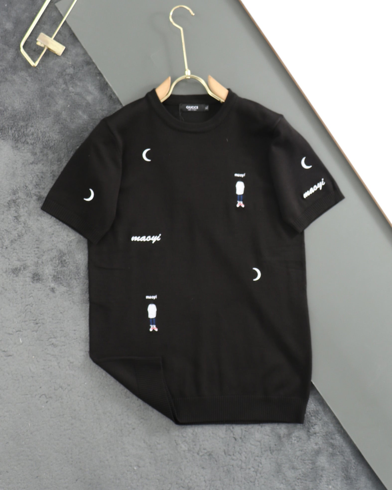 GUCCI Early Autumn Polo Collar Knit T-Shirt – Men’s Premium Wool & Tencel Blend, M–4XL