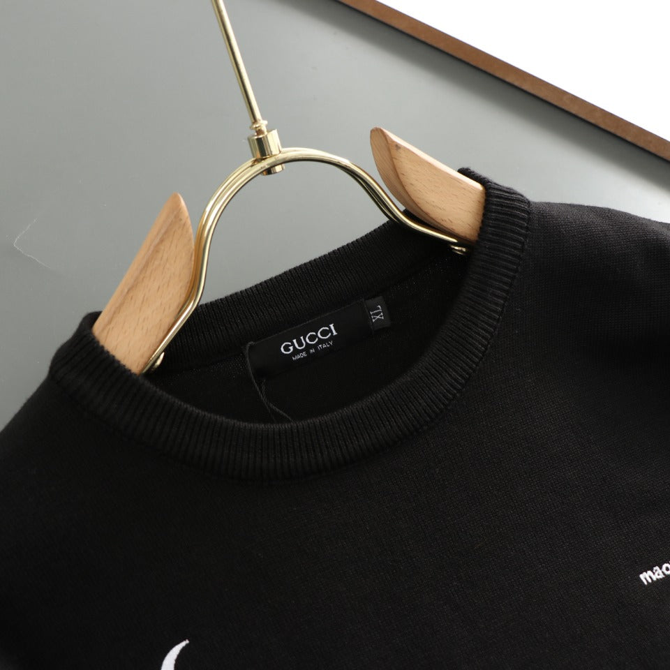 GUCCI Early Autumn Polo Collar Knit T-Shirt – Men’s Premium Wool & Tencel Blend, M–4XL
