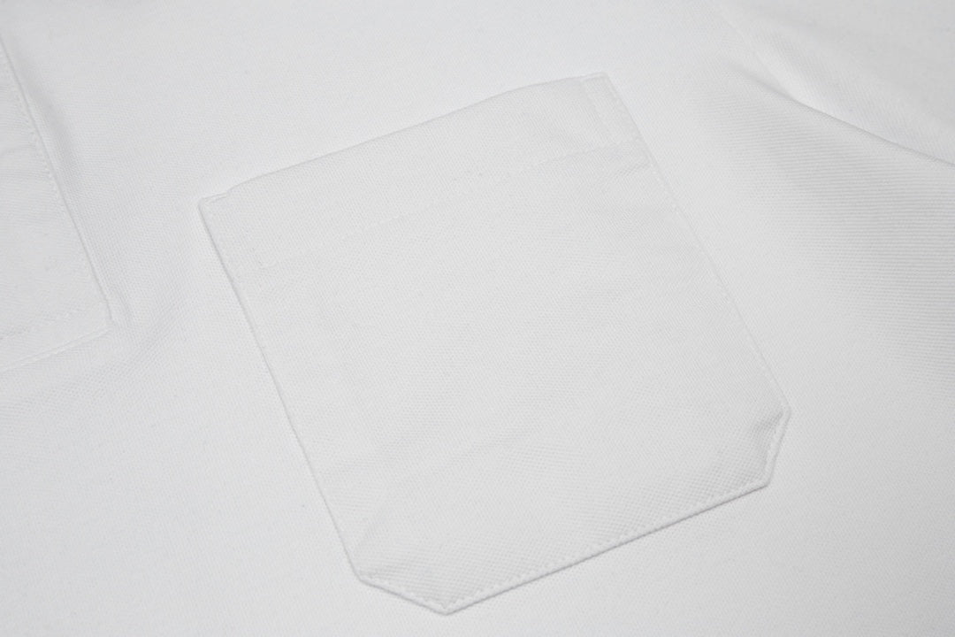 GUCCI 2024 Spring/Summer Contrast-Panel Polo Shirt – Men’s Premium Cotton, White, M–3XL
