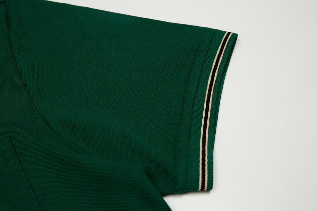 GUCCI 2024 Spring/Summer Contrast-Panel Polo Shirt – Men’s Premium Cotton, M–3XL