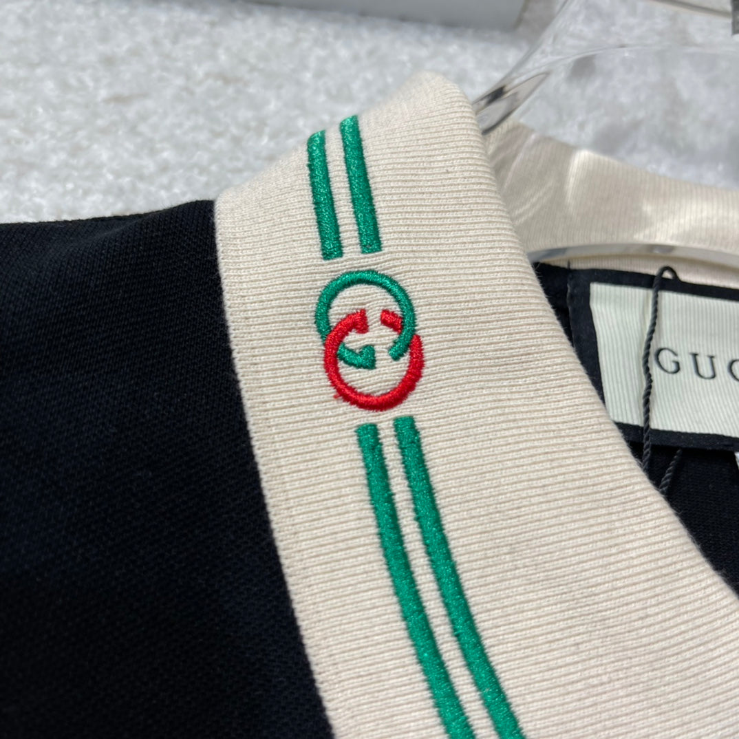 GUCCI 2024 Spring/Summer Men’s Polo Shirt – Piqué Cotton Classic, M–2XL