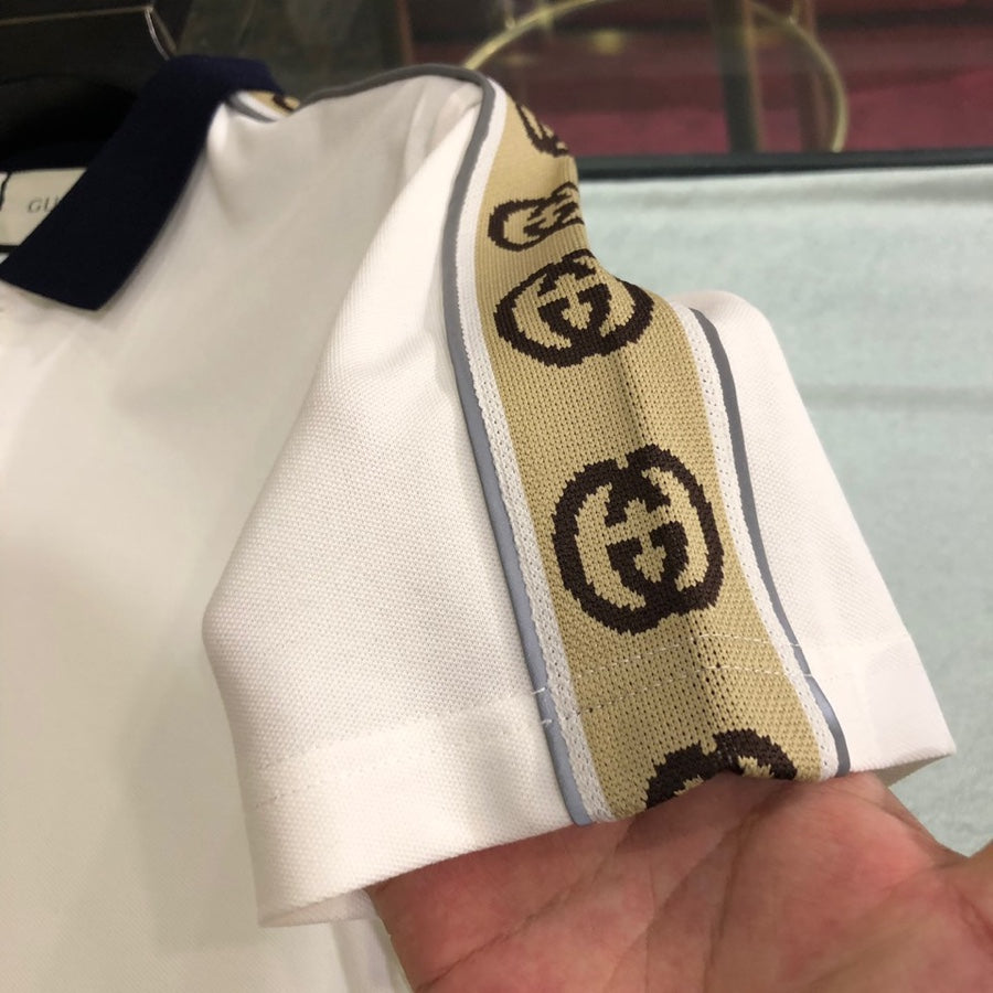 GUCCI 2024 Spring/Summer Polo Shirt – Silk-Cotton Piqué, Logo Embroidered Shoulder Trim