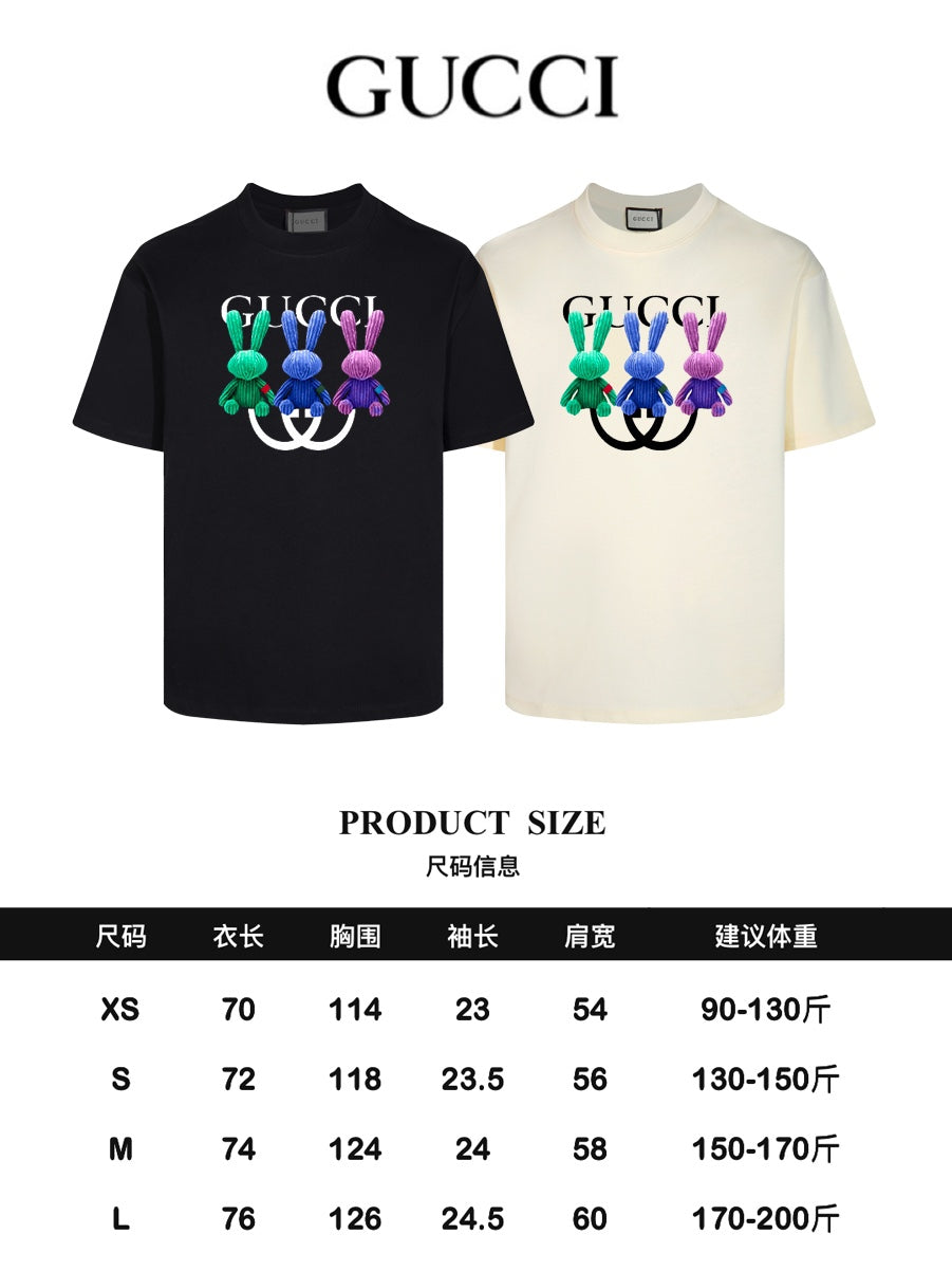 GUCCI 24SS Classic Oversized T-Shirt – 280g Double-Yarn Cotton, Sizes XS–L