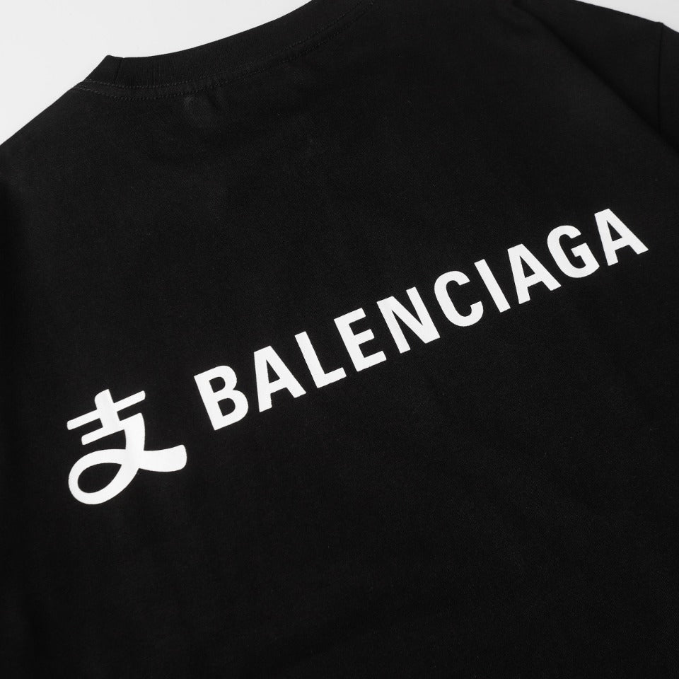 BALENCIAGA × Alipay 2024 Limited Edition Logo T-Shirt – 330g Premium Cotton, XS–L (Black)